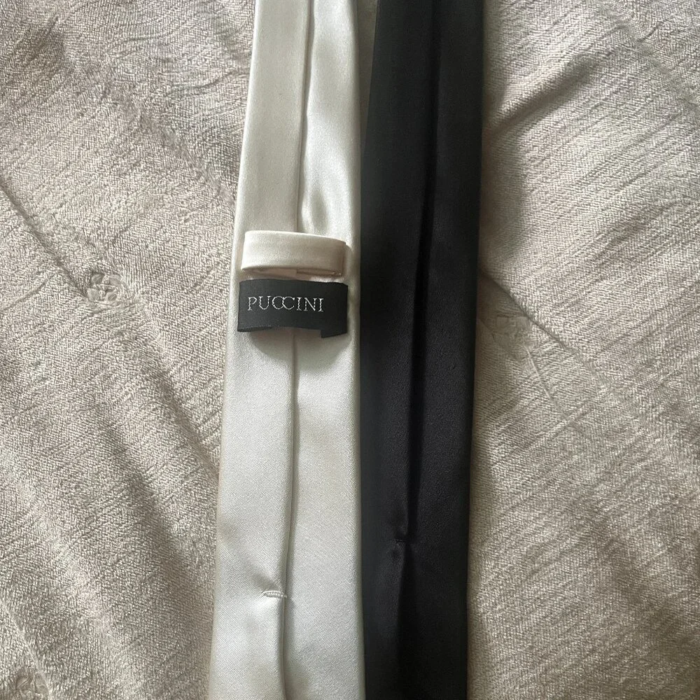 Two Boys Ties - Cream & Black